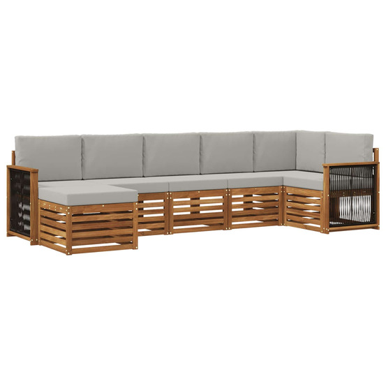 Ensemble de canapé d'angle avec coussin 6 pcs