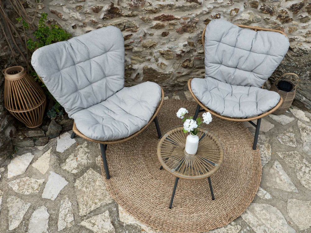 Salon de jardin maiso en résine tressée - 2 places