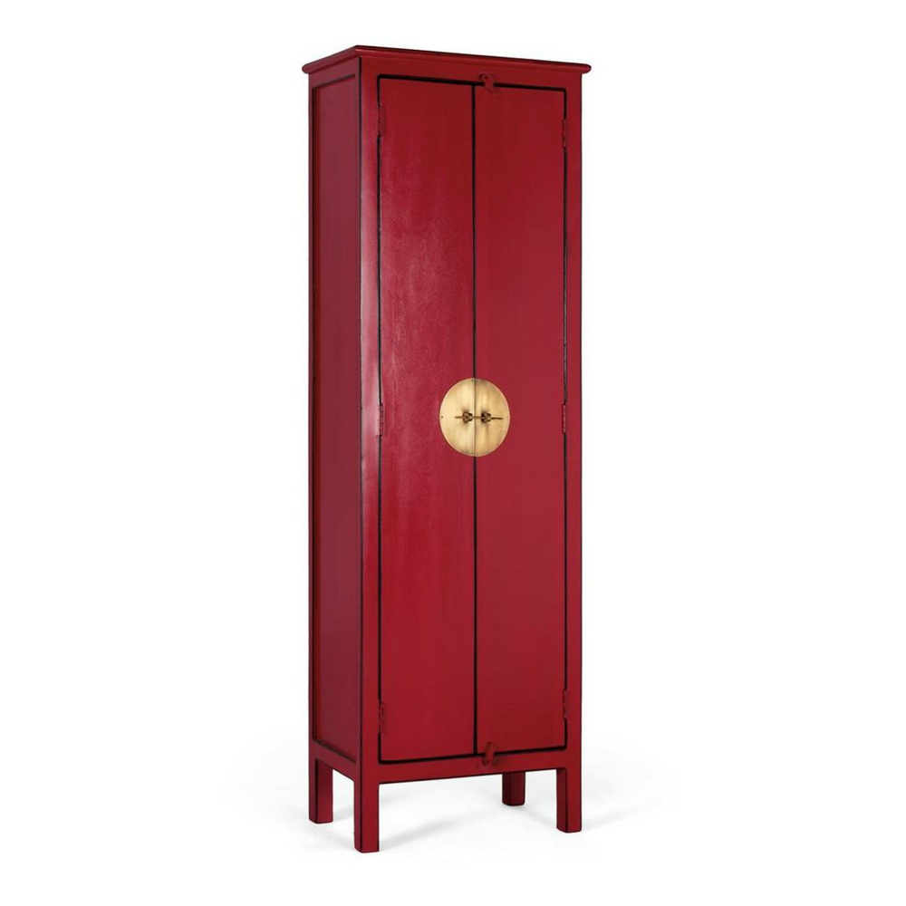 Armoire 2 portes bois rouge - décoration d'autrefois