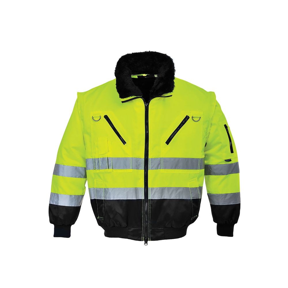 Blouson pilote 3 en 1 haute visibilité couleur : jaune/noir taille m - portwest