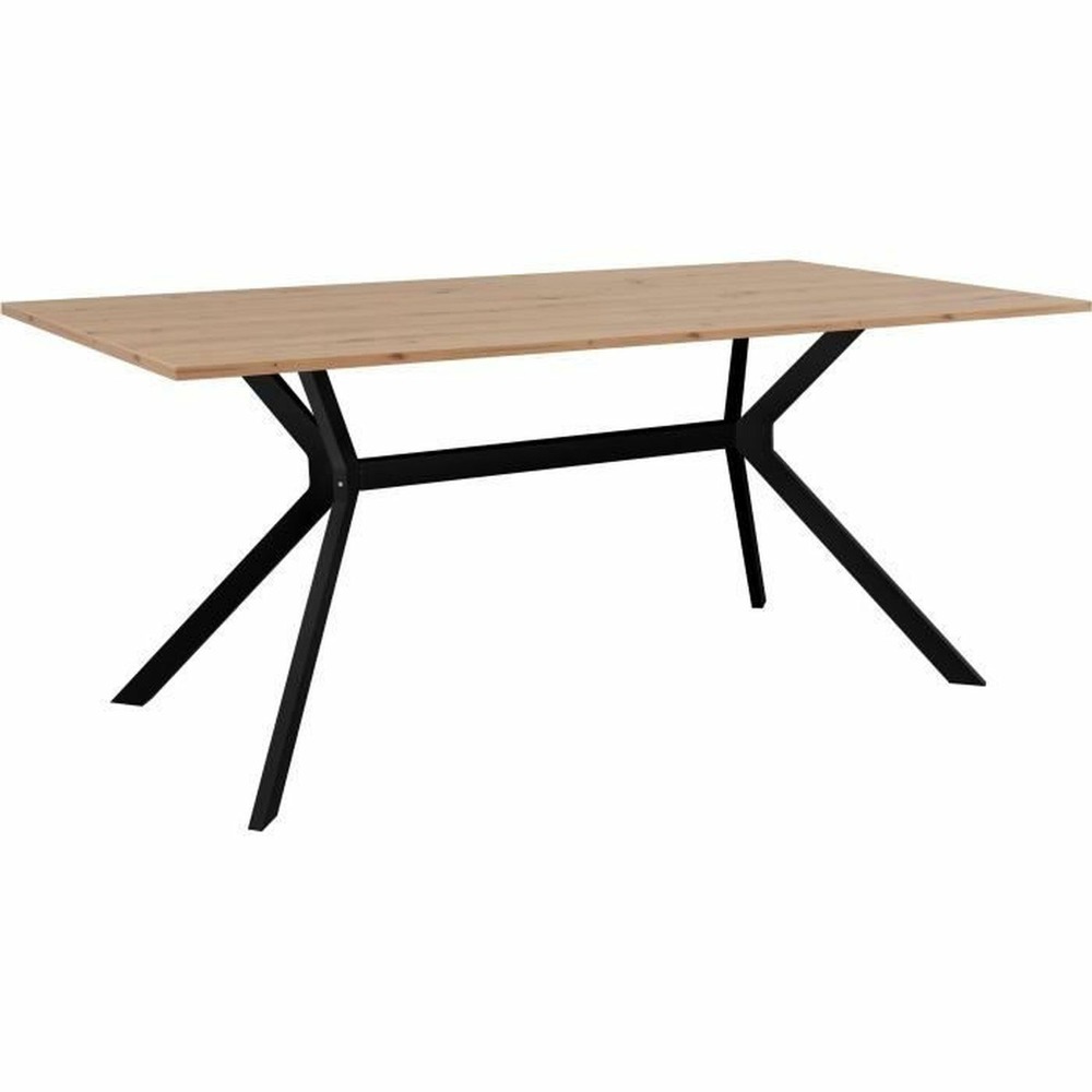 Table à manger onex - chêne artisan et noir - 180 x 90 x 75 cm - jusqu'à 10 personnes