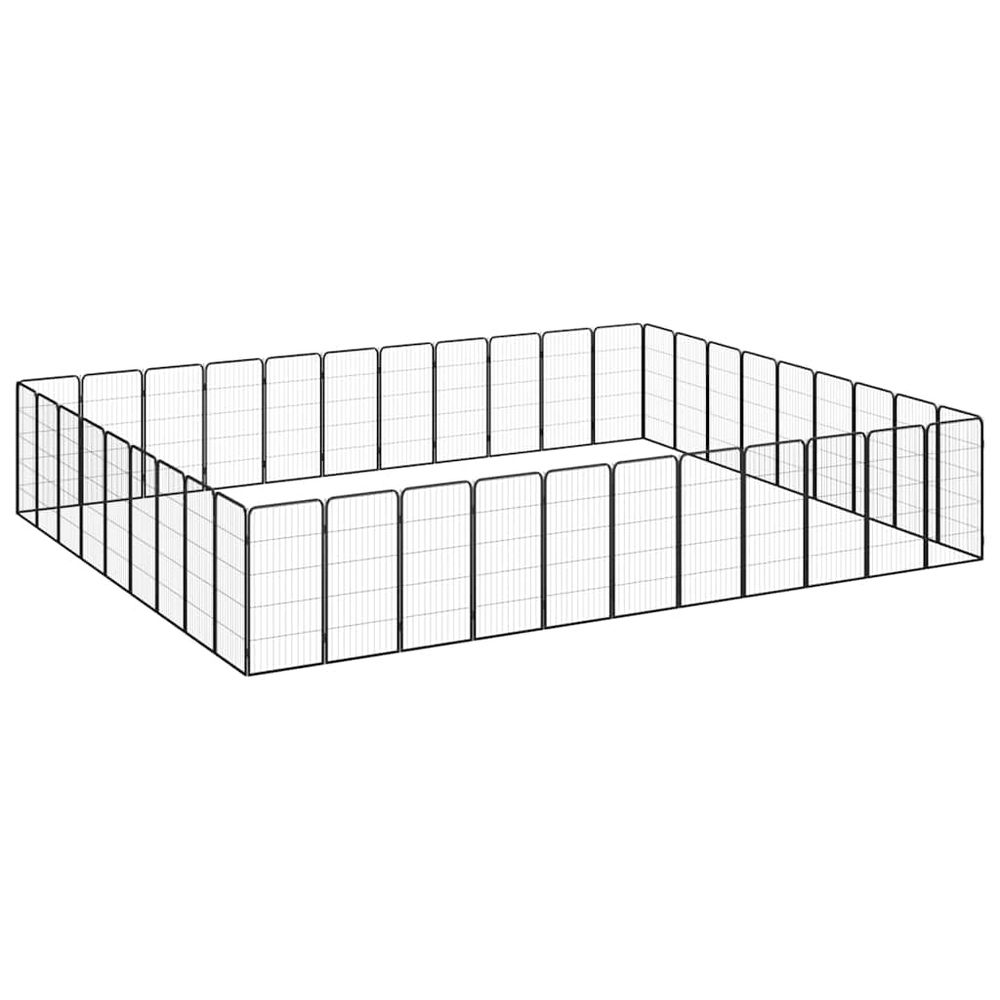 Enclos chien acier 40 panneaux parc modulable noir 550cm