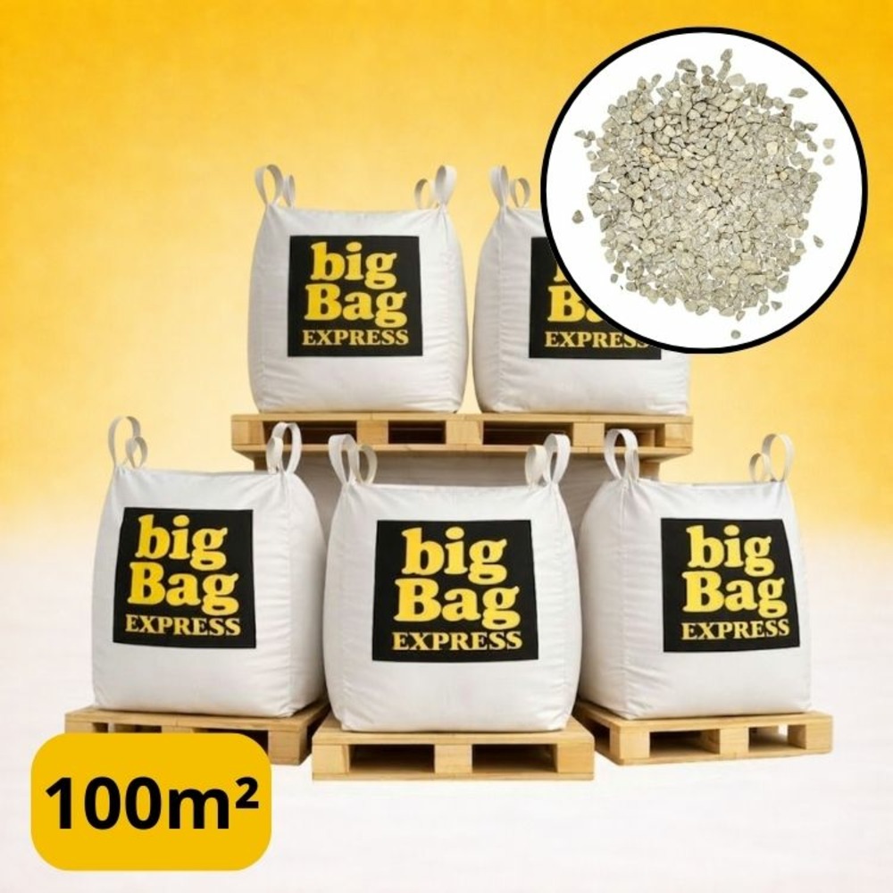 Pack 5 x big bag de +/- 1,5t ≃ 100m² gravillon “grain de riz” beige ø 2/6 mm - livraison premium