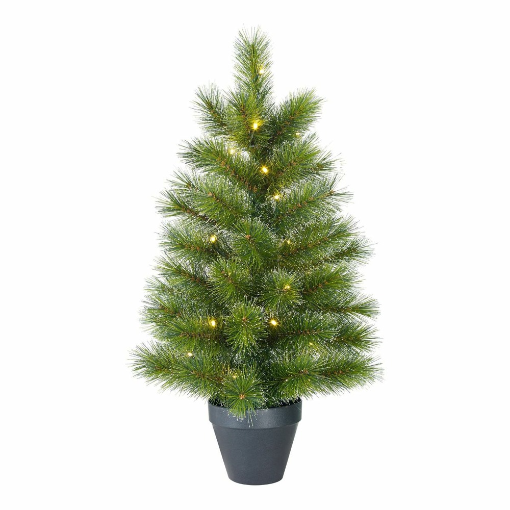 Black box trees glendon sapin de noël artificiel lumineux h90 x ø51 cm - arbre en pot – decoration noel pour intérieur – vert