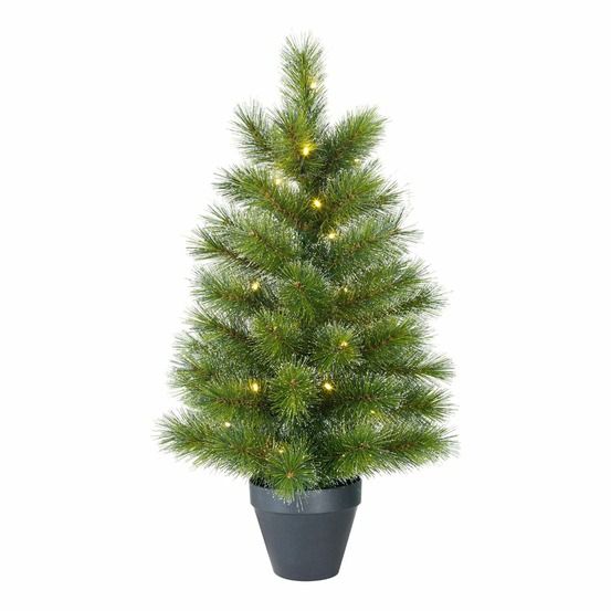 Black box trees glendon sapin de noël artificiel lumineux h90 x ø51 cm - arbre en pot – decoration noel pour intérieur – vert