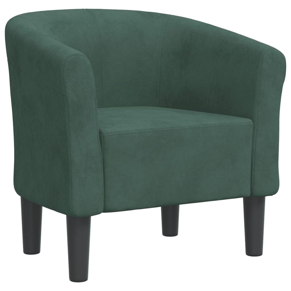 Chaise cabriolet vert foncé velours