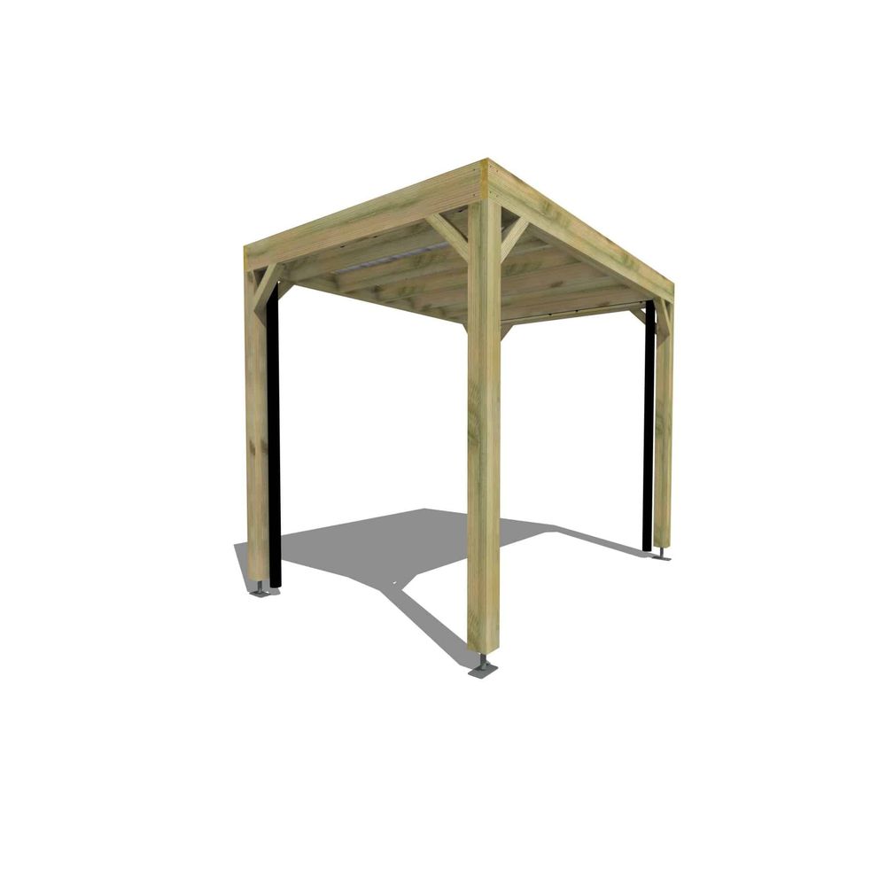 Carport bois • 3m x 2m • indépendante • sens profondeur • livraison comprise