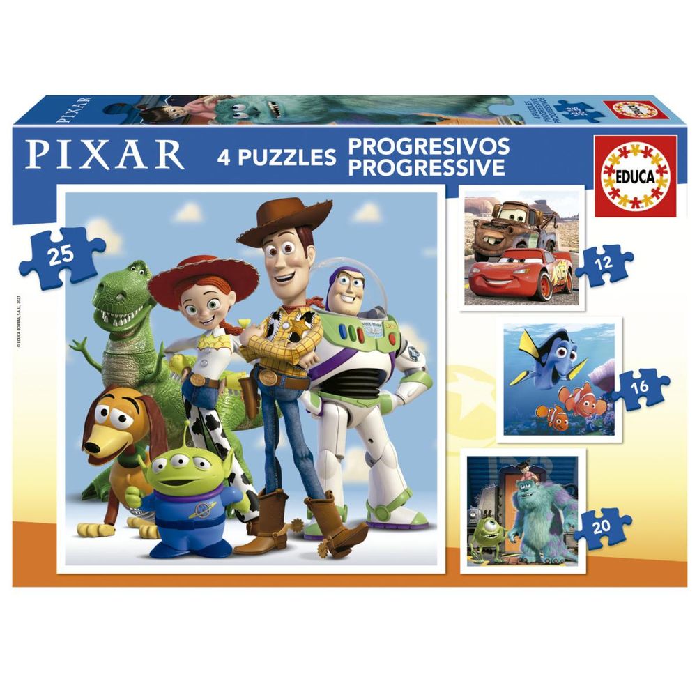 4 puzzle evolutifs - films disney pixar