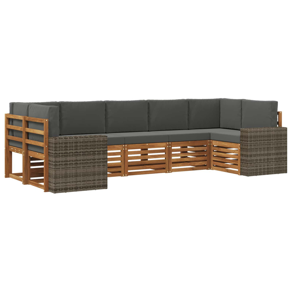 Ensemble de canapé d'angle 7 pcs naturel et anthracite