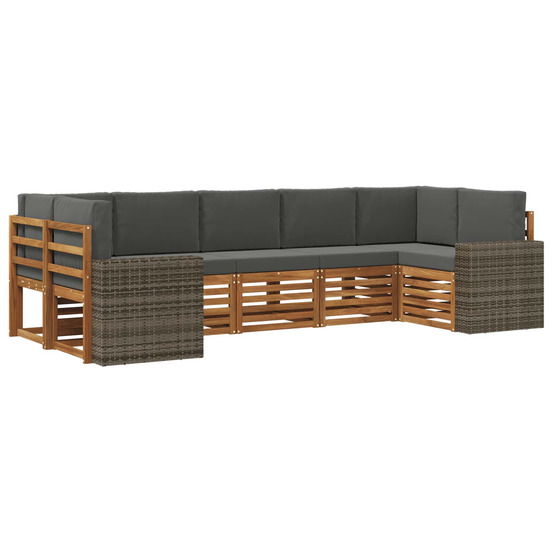 Ensemble de canapé d'angle 7 pcs naturel et anthracite