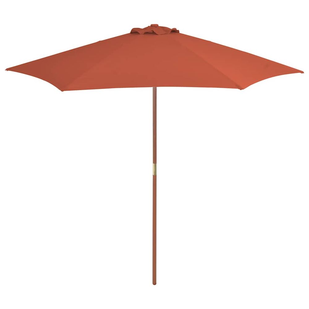 Parasol d'extérieur avec mât en bois 270 cm terre cuite