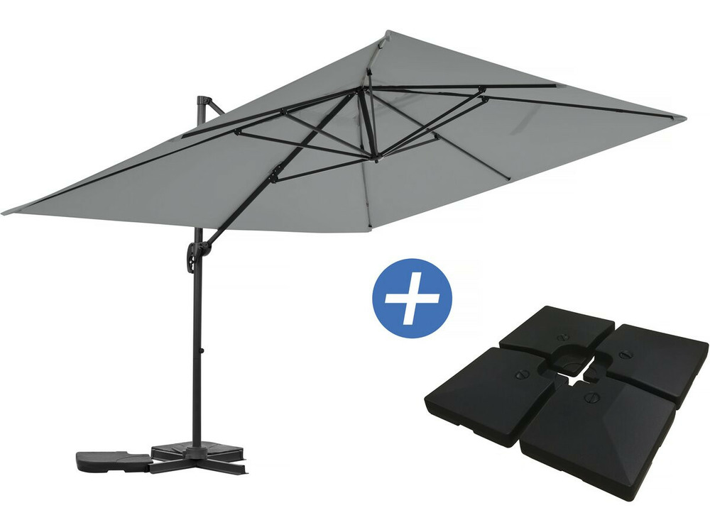 Parasol jardin déporté en aluminium 
