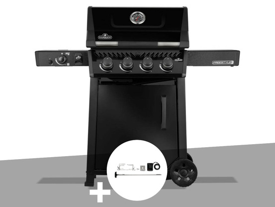 Barbecue gaz freestyle 425 noir pro 4 brûleurs + 1 sizzle zone + rôtissoire