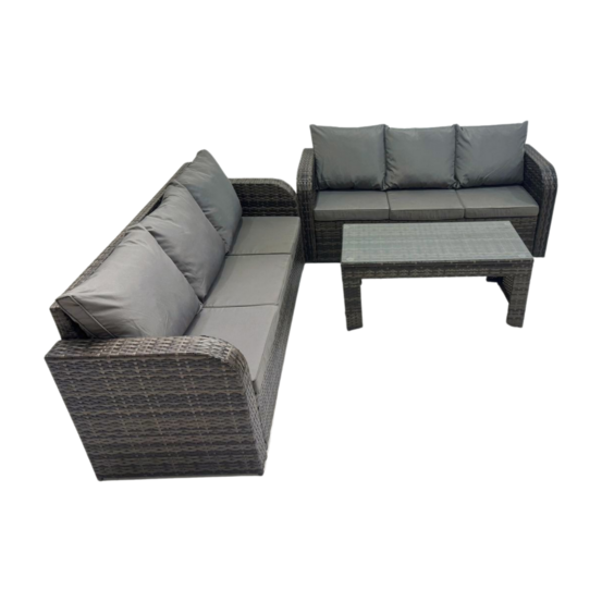 Ensembles de meubles de jardin ensemble de canapés en rotin avec table basse rectangulaire