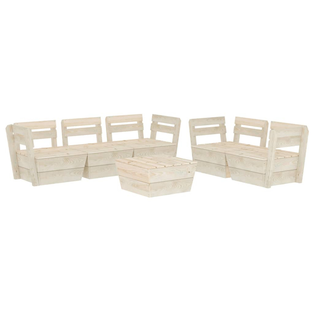 Salon de jardin palette 6 pcs bois d'épicéa imprégné