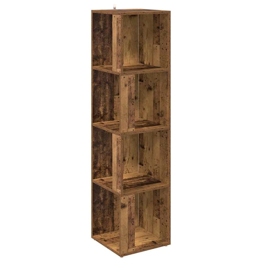 Armoire d'angle vieux bois 33x33x132 cm bois d'ingénierie