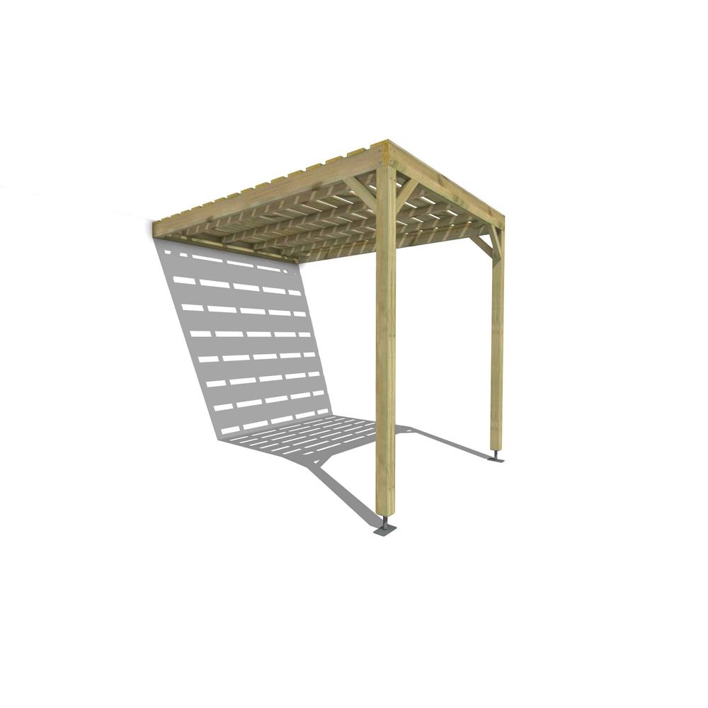 Pergola bois • 2m x 3m • adossée • sens profondeur • platelage bois • livraison comprise