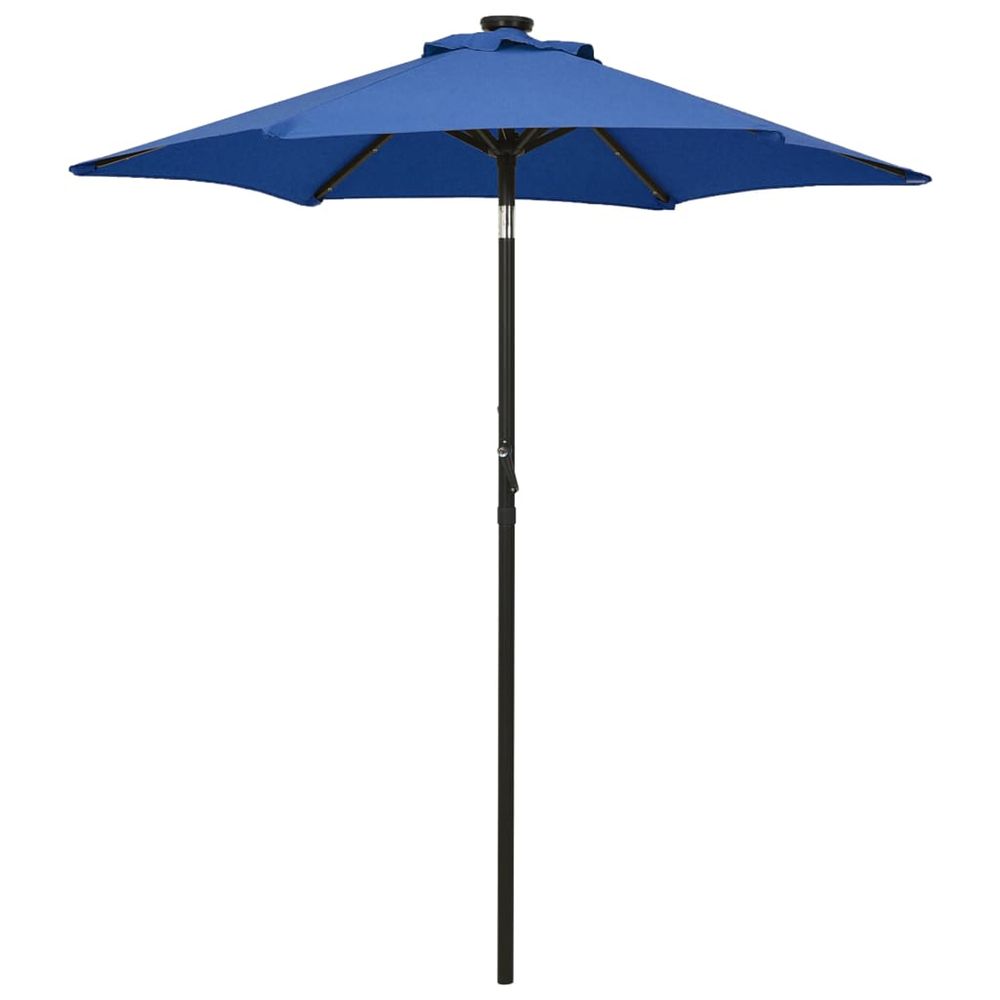 Parasol de jardin avec lumières led bleu azuré aluminium