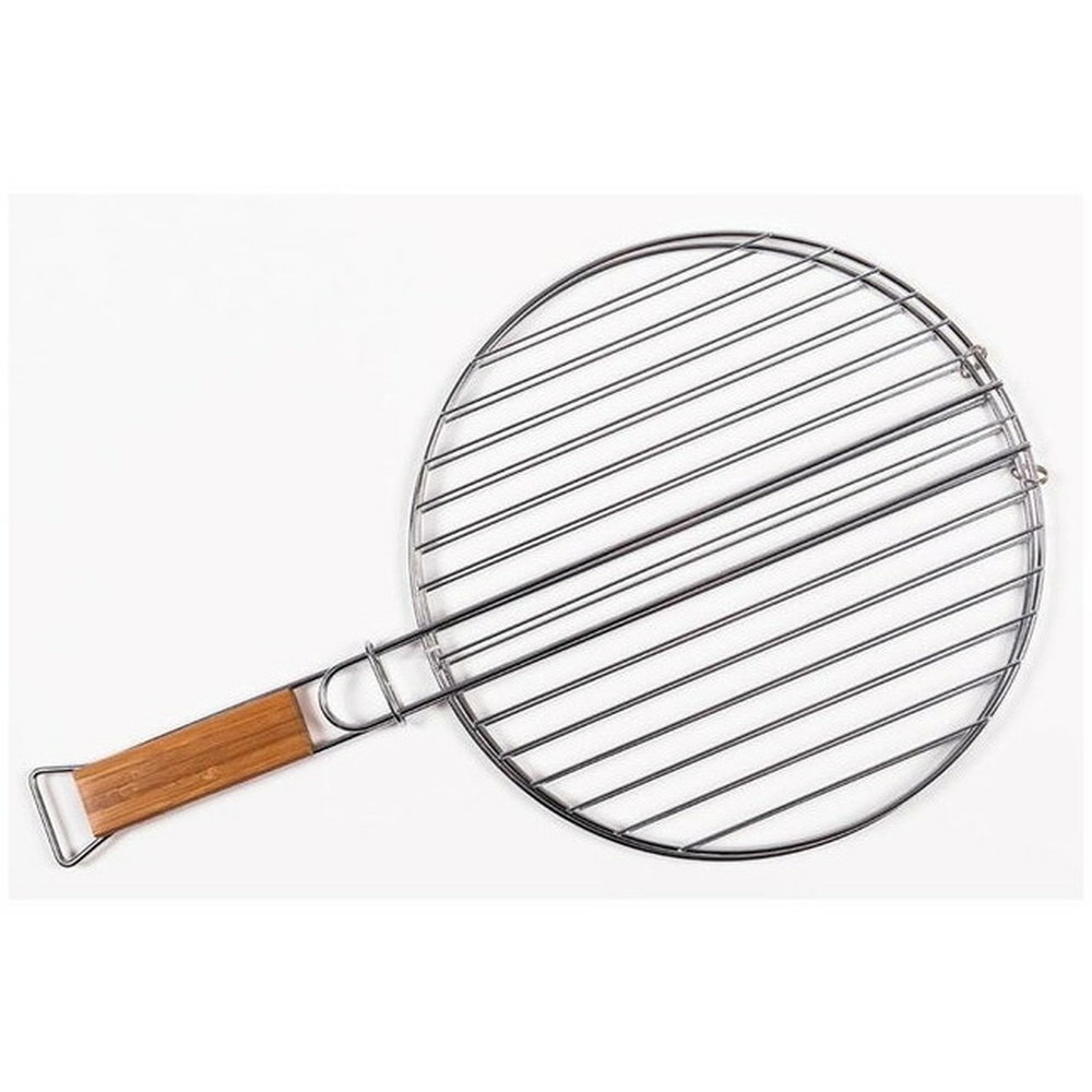 Grille double à manche bois en acier chromé