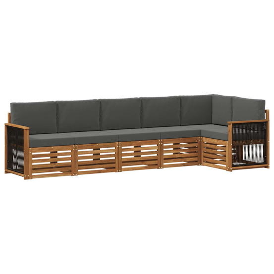 Ensemble de canapé d'angle 5 pcs naturel et anthracite