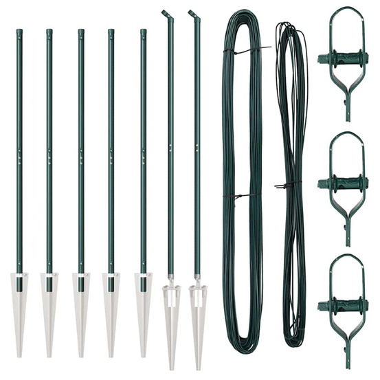 Poteaux de clôture 7 pcs vert ø32mm 180 cm acier galvanisé