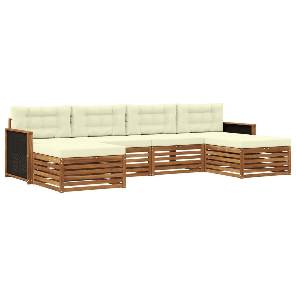 Ensemble de canapés d'extérieur 6 pc bois d'acacia massif