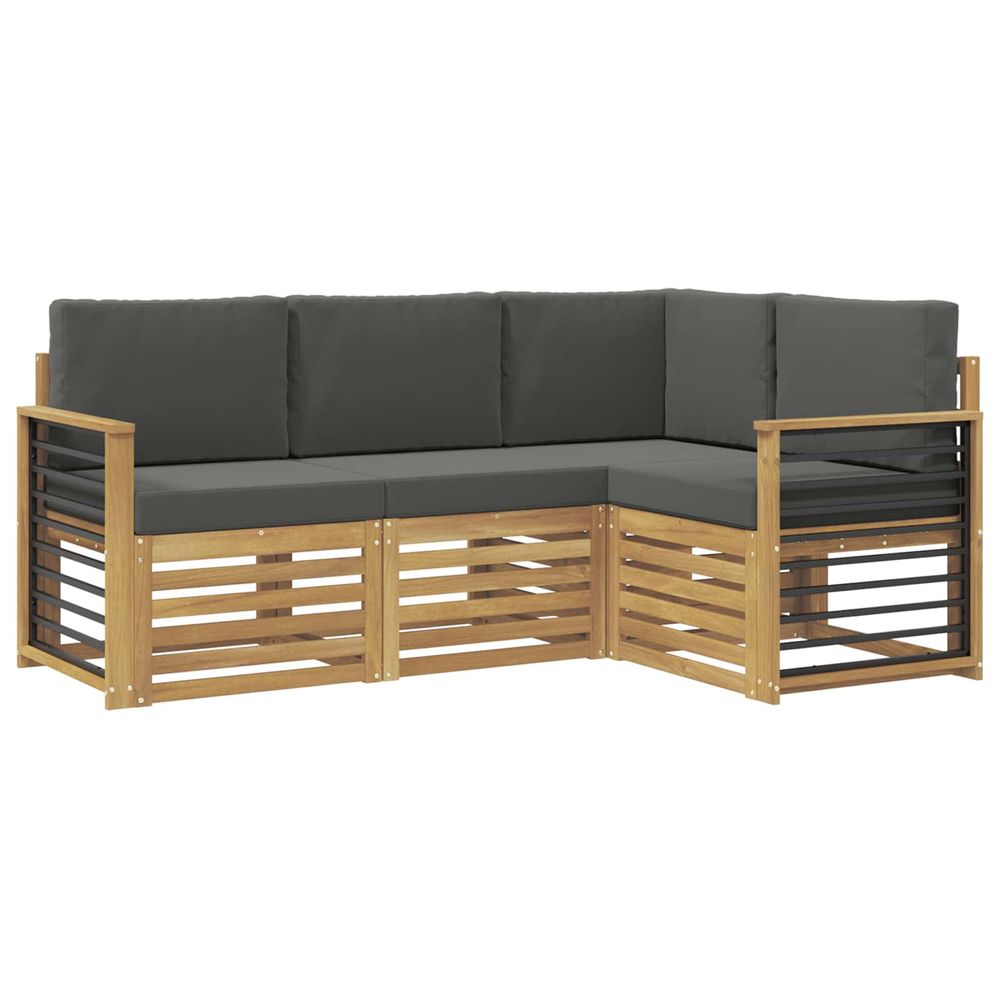 Ensemble de canapés d'extérieur 4 pc blanc et anthracite