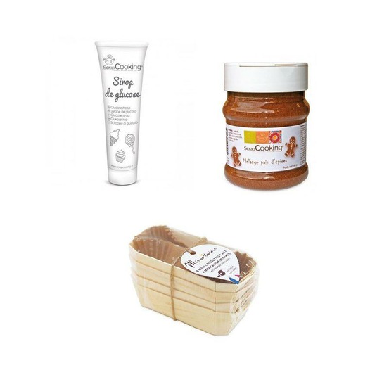 Coffret mini pain d'épices 4 caissettes bois