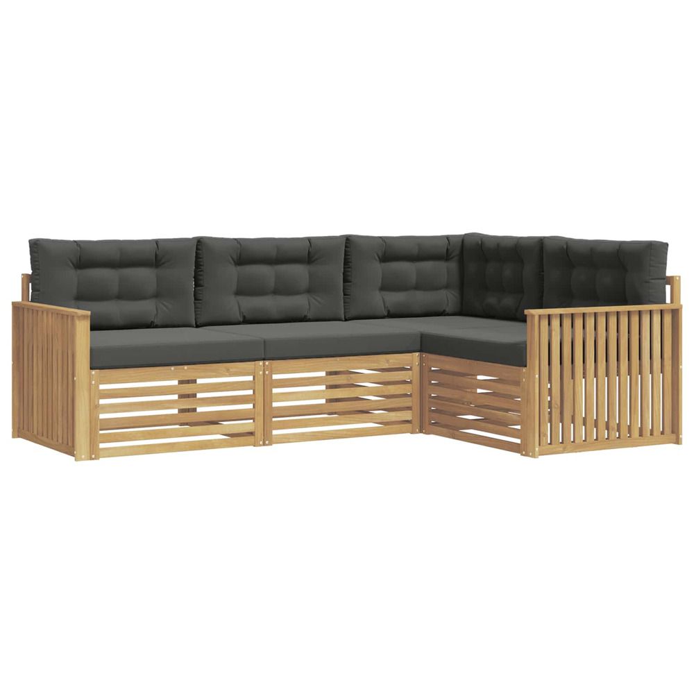 Ensemble de canapés d'extérieur 4 pc blanc et anthracite