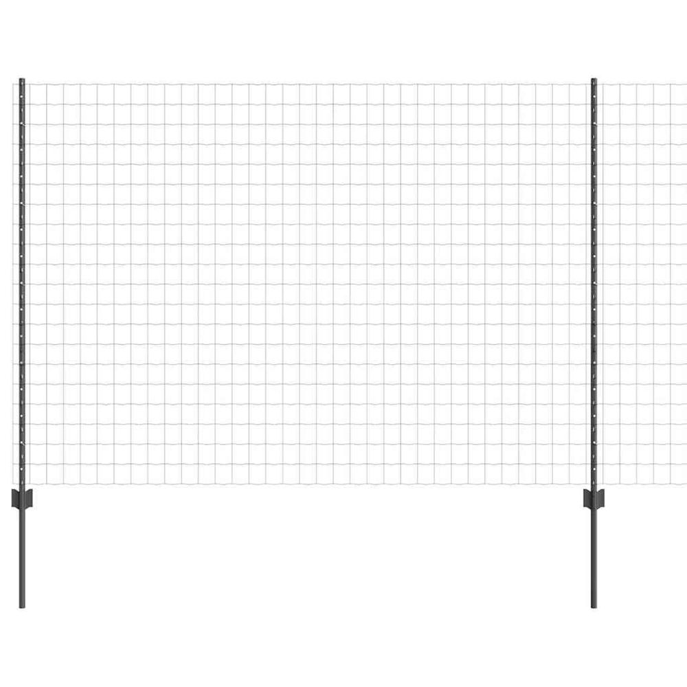 Clôture euro avec poteau 10 x 1,6 m acier recouvert de pvc gris