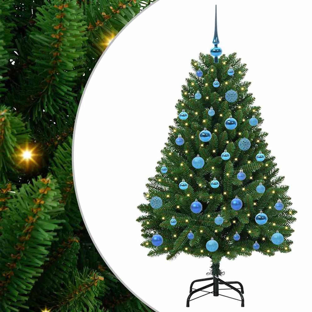 Sapin de noël artificiel 150 cm 150 led blanc chaud vert