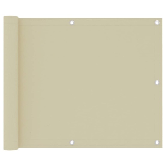 Écran de balcon crème 75x300 cm tissu oxford