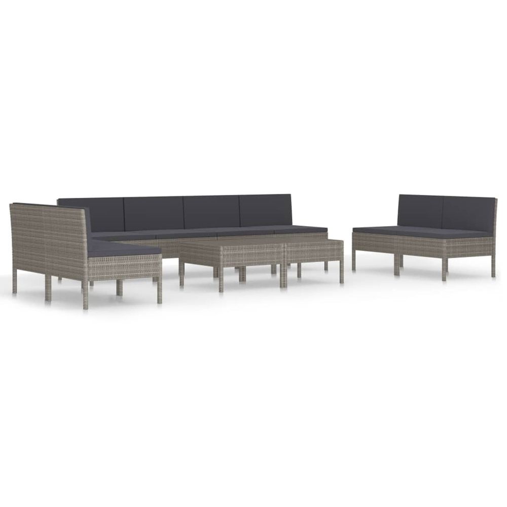 Salon de jardin 10 pcs avec coussins