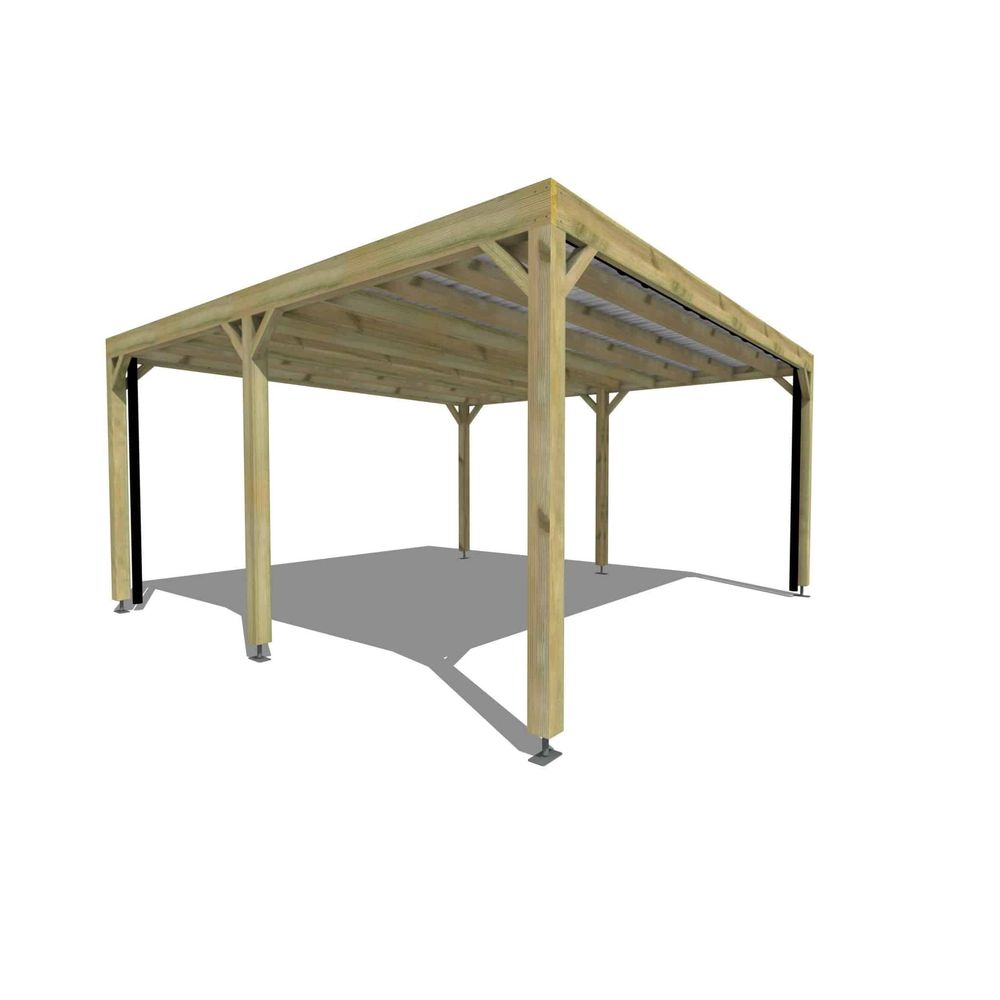 Carport bois • 5m x 5m • indépendante • sens largeur • livraison comprise