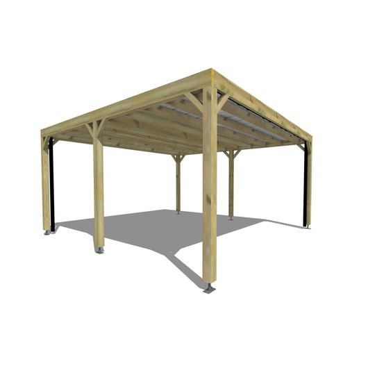 Carport bois • 5m x 5m • indépendante • sens largeur • livraison comprise