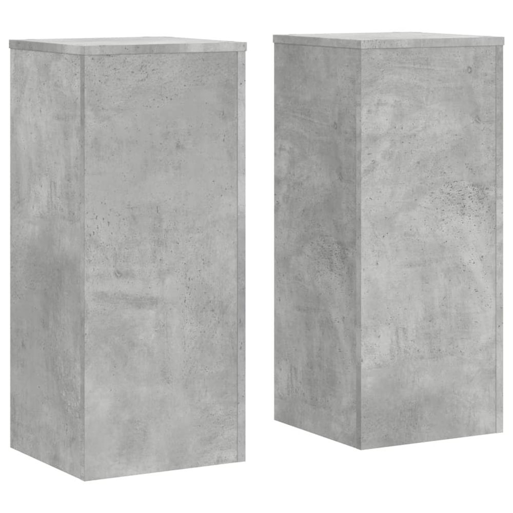 Support de plante 2 pièces gris béton 30 x 30 x 70 cm