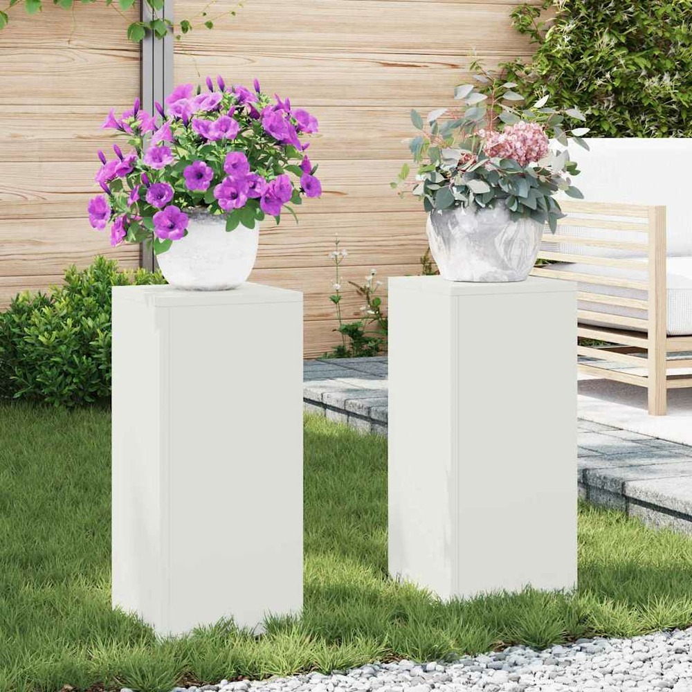 Support de plante 2 pcs blanc 24 x 24 x 55 cm acier