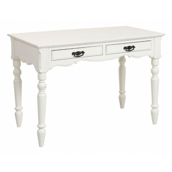 Bureau 2 tiroirs mdf blanc - romance interior's