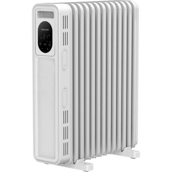 Radiateur électrique bain d'huile - sencor - soh 6213wh - 2500 w - panneau de commande numérique - blanc