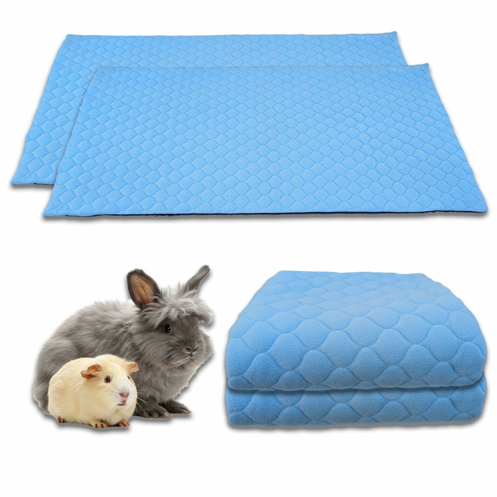 Lot de 2 - tapis qui remplace la litière pour cochon d'inde et lapin - absorbant, imperméable, passe en machine 70 x 35 cm