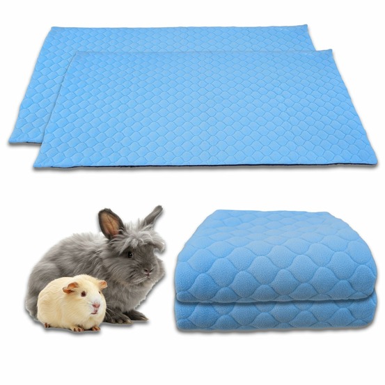 Lot de 2 - tapis qui remplace la litière pour cochon d'inde et lapin - absorbant, imperméable, passe en machine 70 x 35 cm
