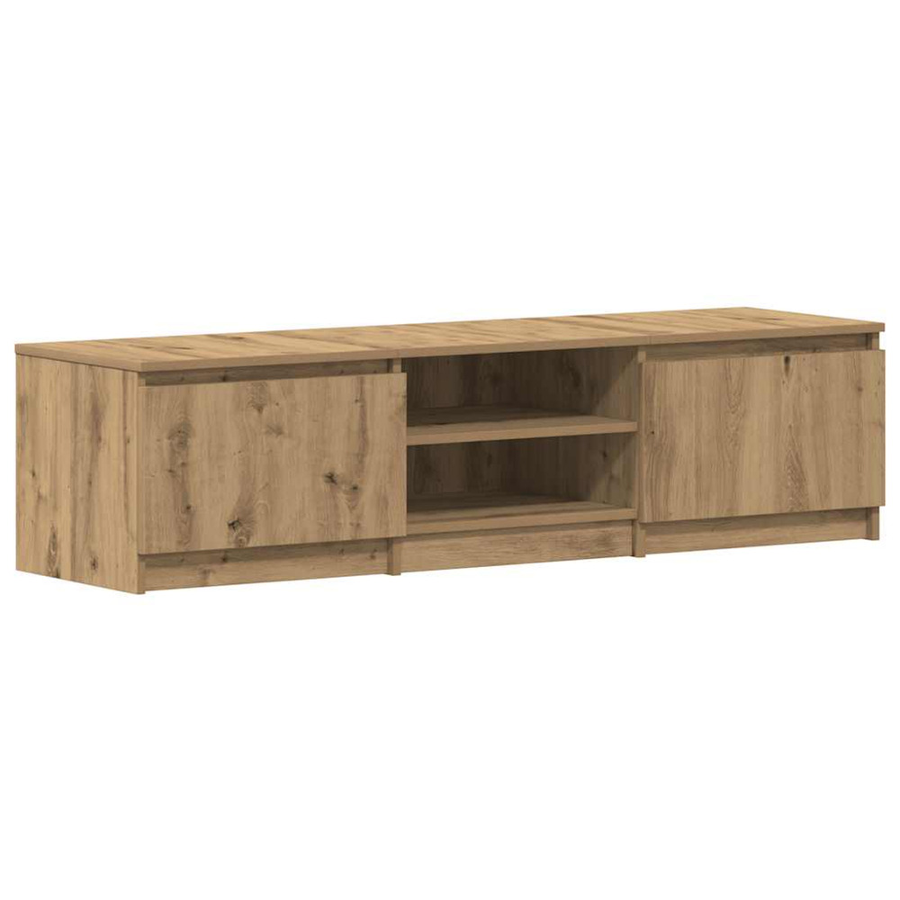 Meuble tv chêne artisanal 140x40x36 cm bois d'ingénierie