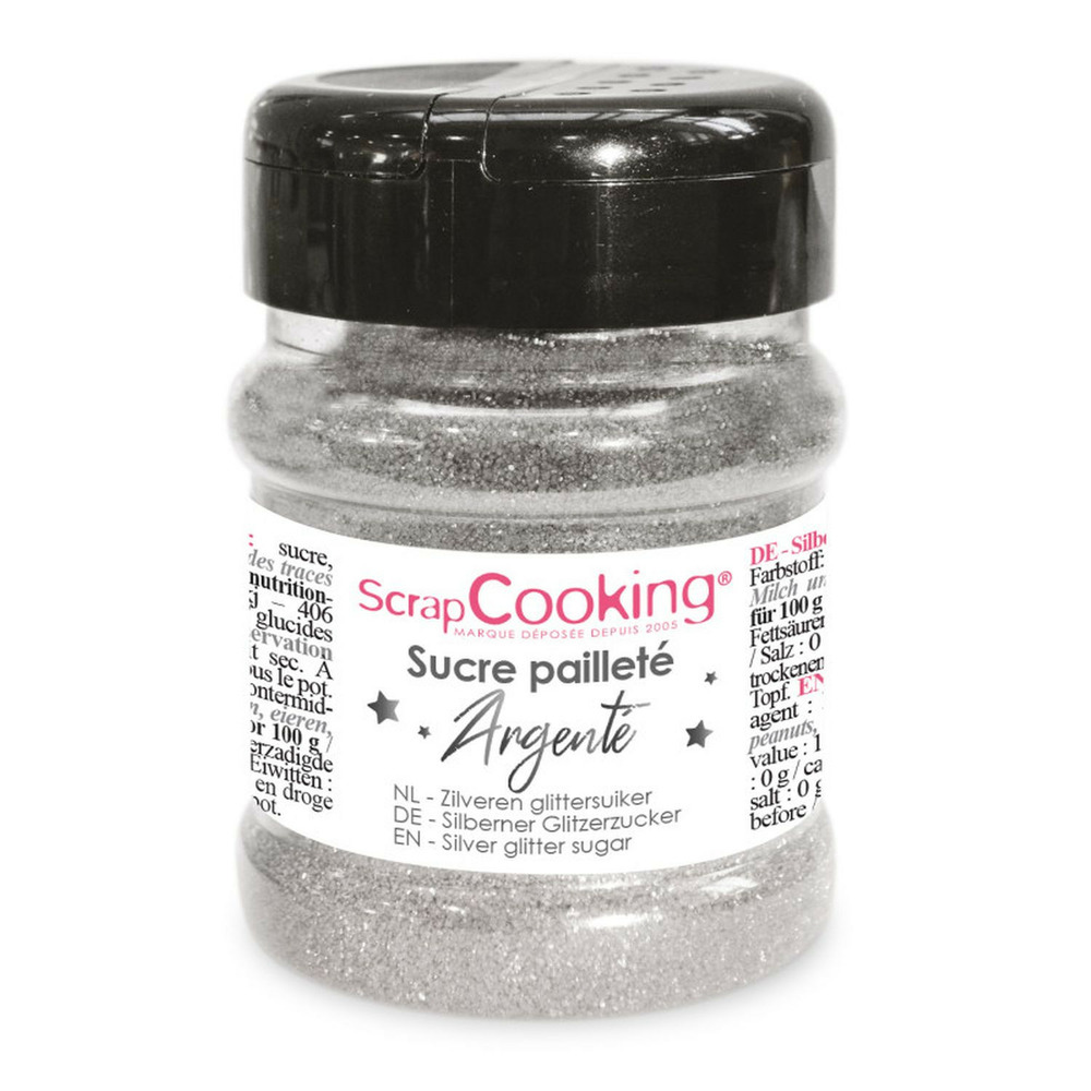 Pot de sucre pailleté - argenté 160 g