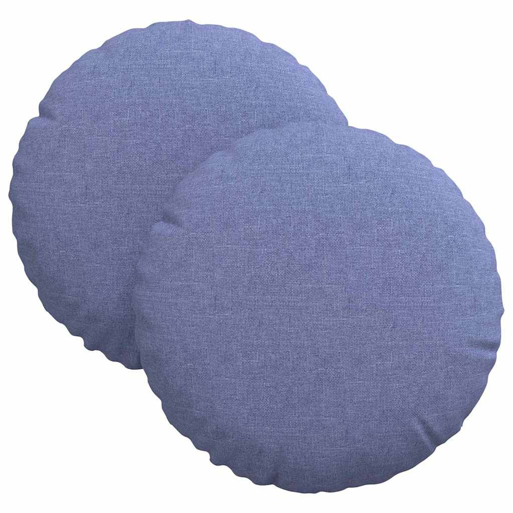Coussins de siège 2 pcs bleu denim ø30 x 13 cm tissu