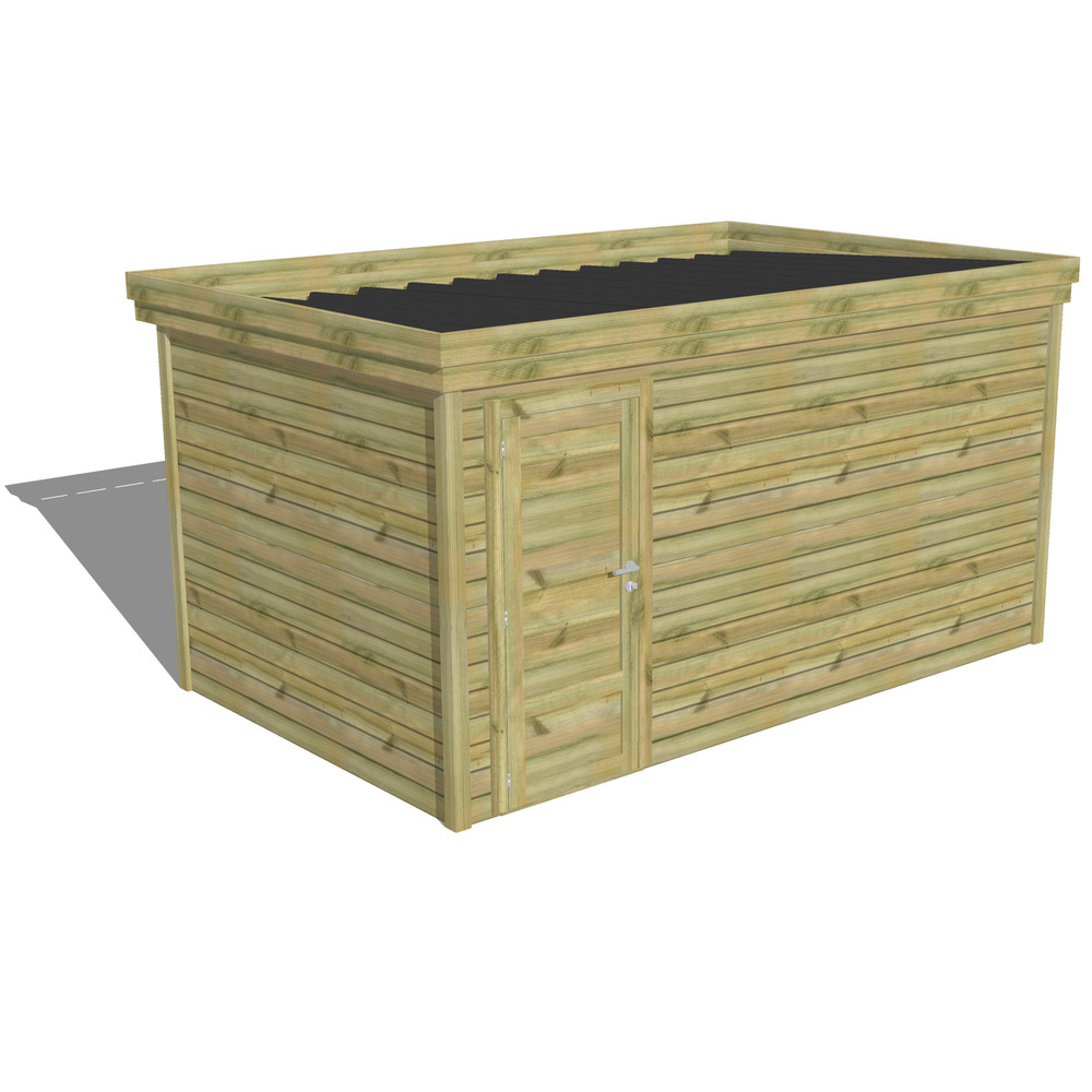 Abri de jardin bois pin traité autoclave 27mm - 4,34x2,64m / 11m2 - bac acier - abri français