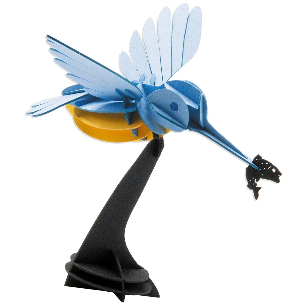 Maquette 3d en papier martin-pêcheur