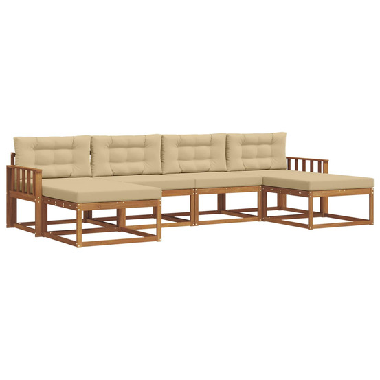 Ensemble de canapés d'extérieur 6 pcs naturel et beige