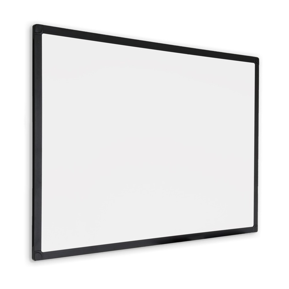 Tableau blanc à cadre noir - émail - magnétique - 100 x 180 cm