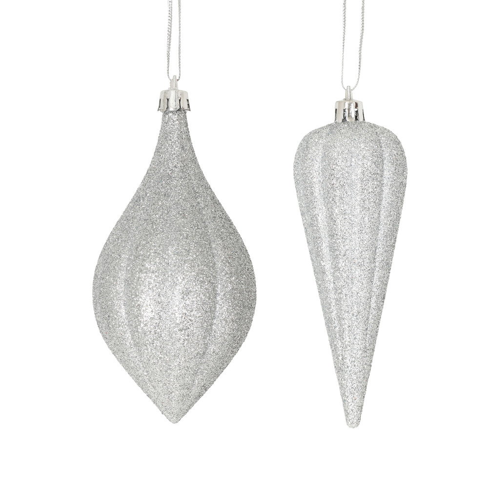 Deux suspensions glacons argent noel