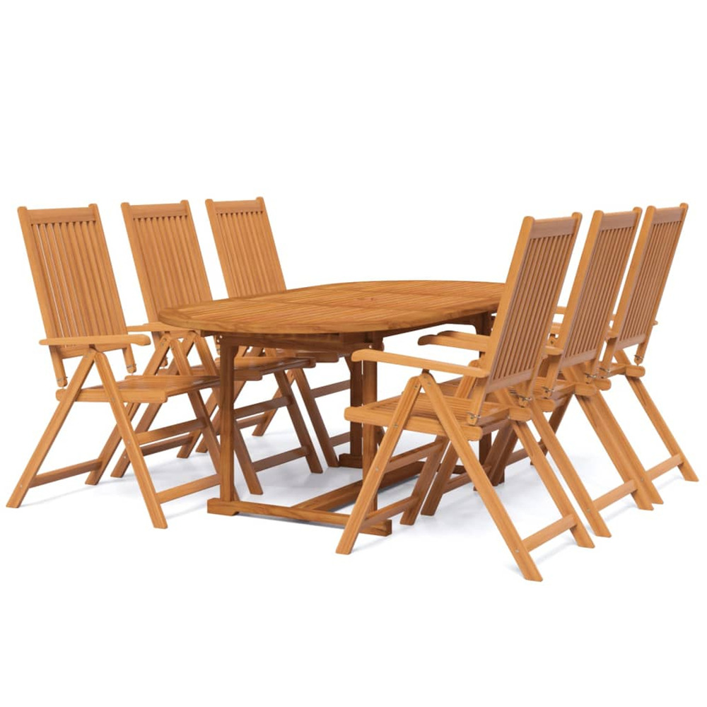 Ensemble à manger de jardin 7 pcs bois d'acacia massif